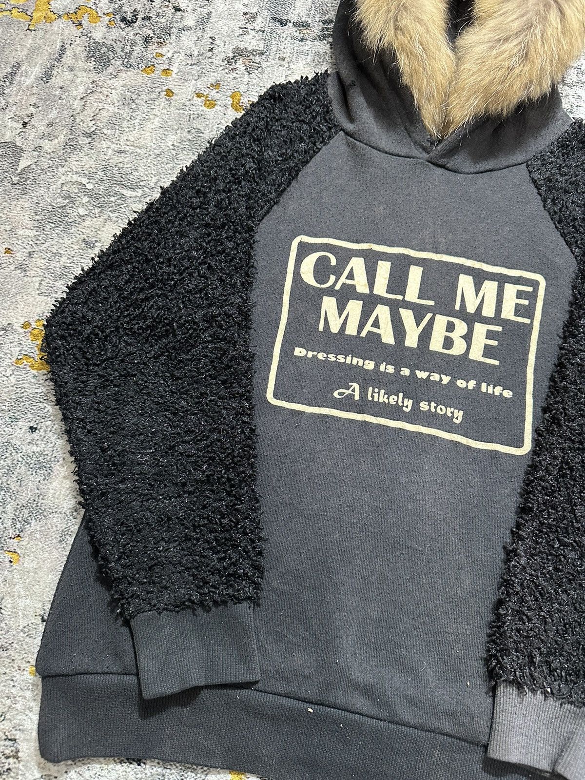 Japanese Brand CRAZY FADED CALL ME MAYBE SLEEVE MOHAIR FUR HOODIE LGB STYLE Size US M / EU 48-50 / 2 - 3 Thumbnail