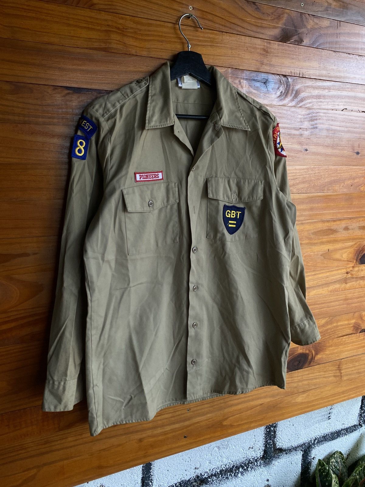 Dickies Vintage Dickies Royal Rangers Uniform Shirt Beige Khaki Size US L / EU 52-54 / 3 - 4 Thumbnail