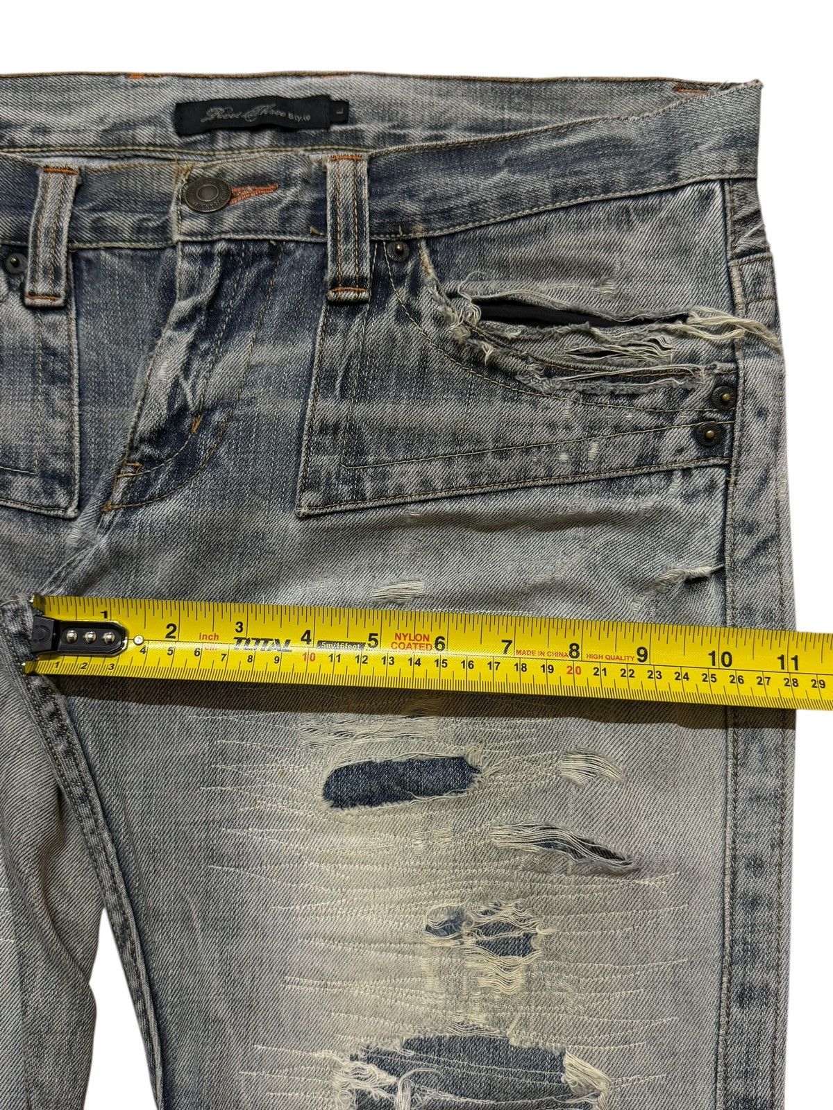 Kapital Vintage Y2K Japanese Faded Thunder Wash Distressed Flare Size US 34 / EU 50 - 12 Thumbnail