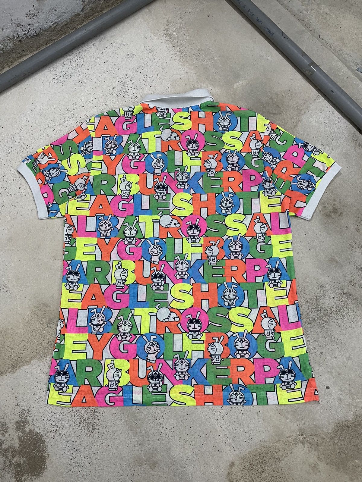 Anime × Japanese Brand × Psycho Bunny Jack Bunny Doraemon Polo Fullprint Wording Colorful Size US L / EU 52-54 / 3 - 9 Thumbnail