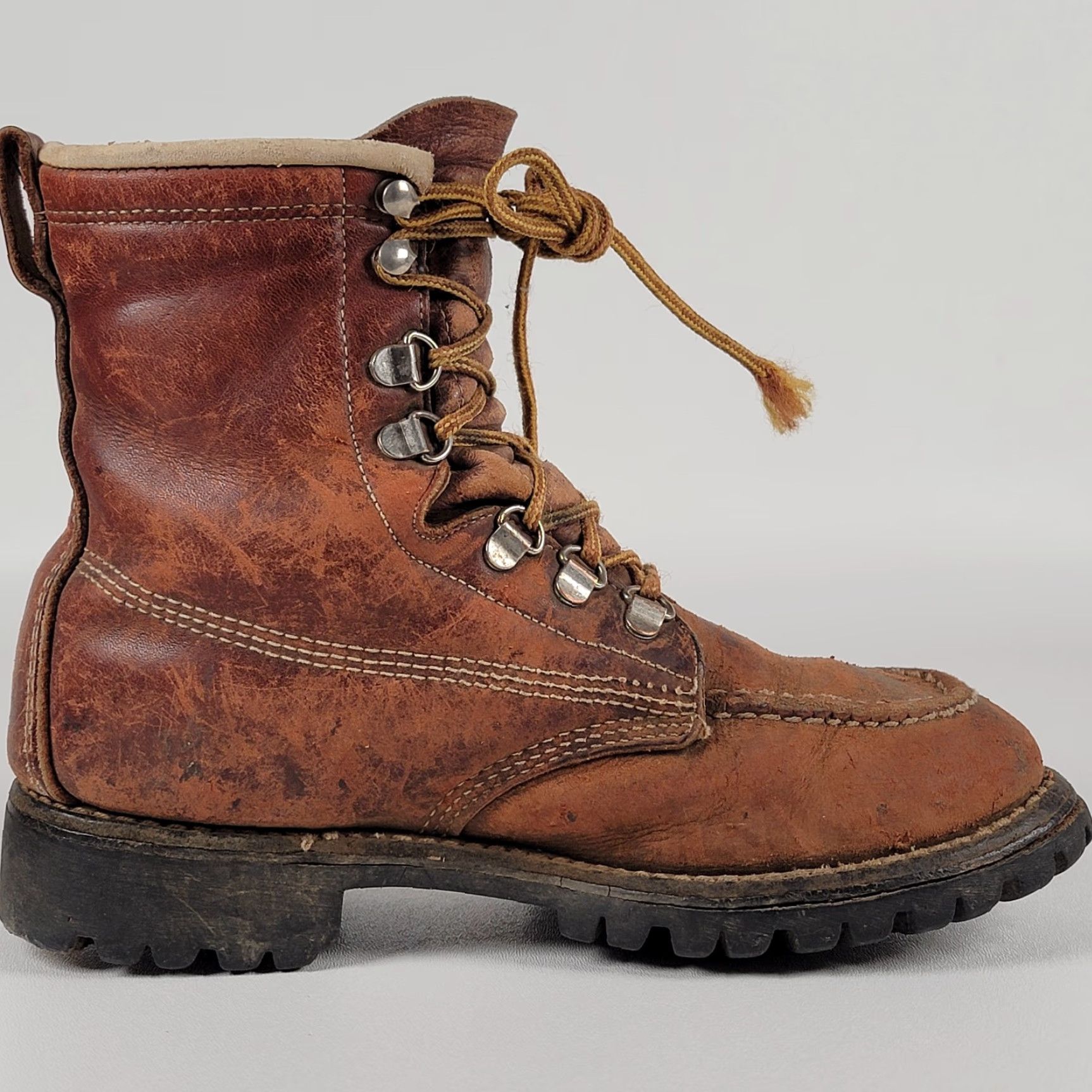 Vintage VINTAGE Wood Stream Boots Men Brown Leather Workwear Grunge Size 6.5 N Boots Size US 7 / EU 40 - 6 Thumbnail