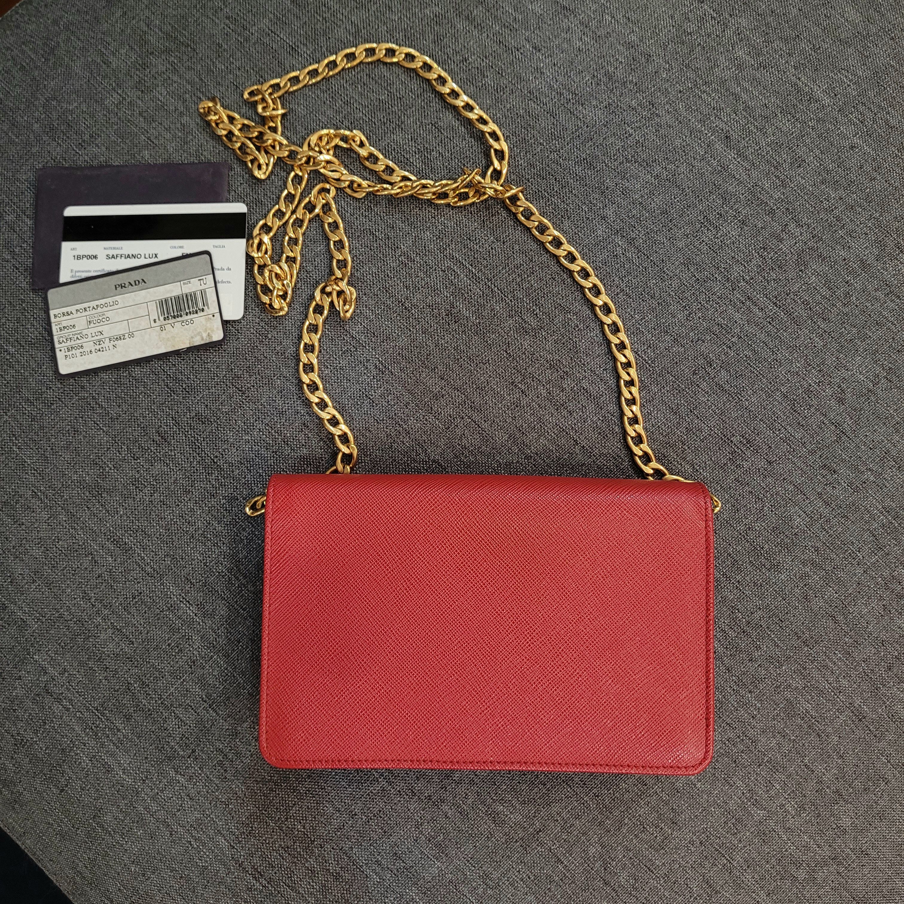 Prada Prada Crossbody Wallet on Chain Saffiano Lux Leather 1BP006 Size ONE SIZE - 4 Thumbnail