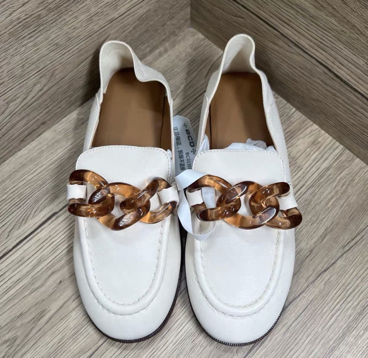 See by Chloe See By Chloe Beige Crystal Chain Loafers J41 Size US 6 / IT 36 - 2 Thumbnail