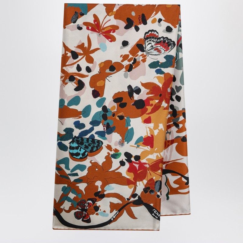 Fendi Fendi Multicolour Silk Fendi Butterfly Foulard Size ONE SIZE - 1 Thumbnail