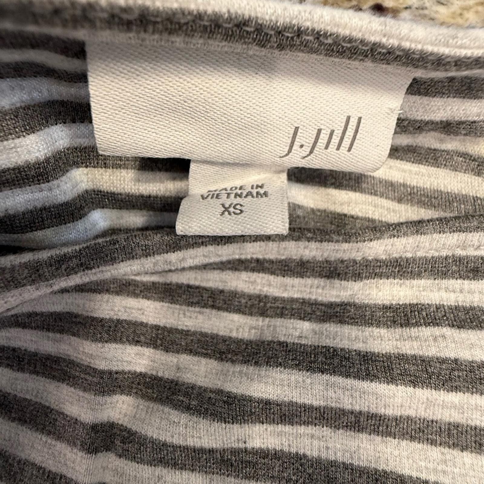 Other J. Jill gray white striped midi sheath dress pockets SZ XS Size XS / US 0-2 / IT 36-38 - 5 Thumbnail