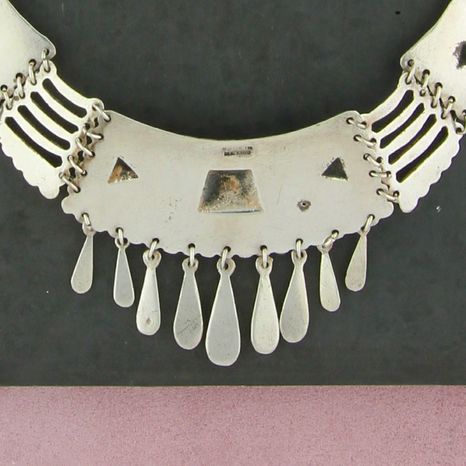 Mexicana mexico sterling silver vintage fringe bib necklace size 18in Size ONE SIZE - 3 Thumbnail