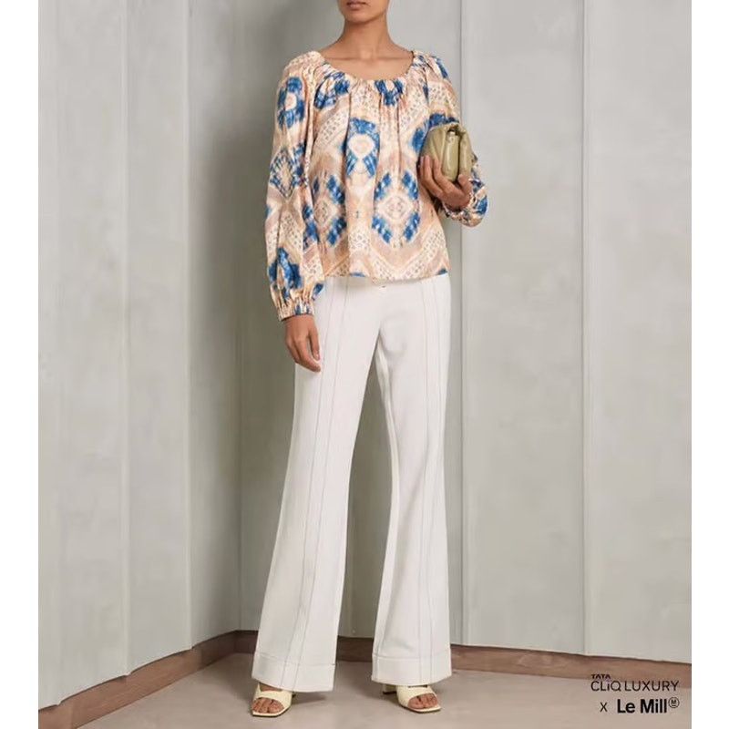 Ulla Johnson Ulla Johnson Nadya Silk On/Off Shoulder Blouse Fossil size 2 Size XS / US 0-2 / IT 36-38 - 5 Thumbnail