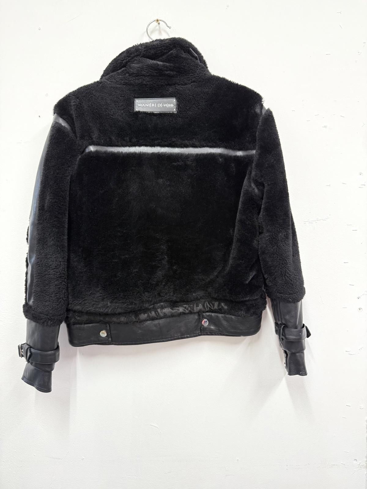 Maniere De Vior Manière De Voir Black Faux Fur and Leather Jacket Size 8 Size US M / EU 48-50 / 2 - 4 Thumbnail
