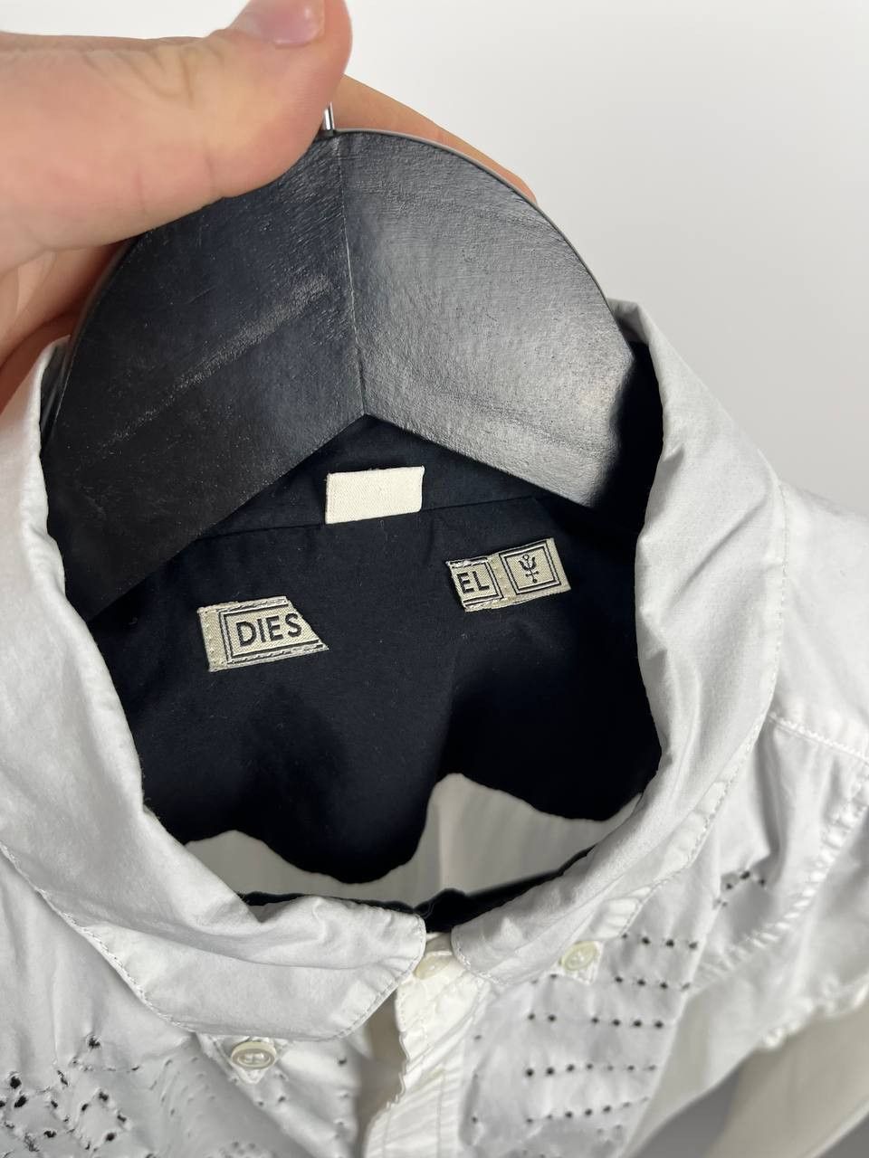 Diesel DIESEL White Dress Shirt Perforated Front & Back Detail Size US L / EU 52-54 / 3 - 8 Thumbnail