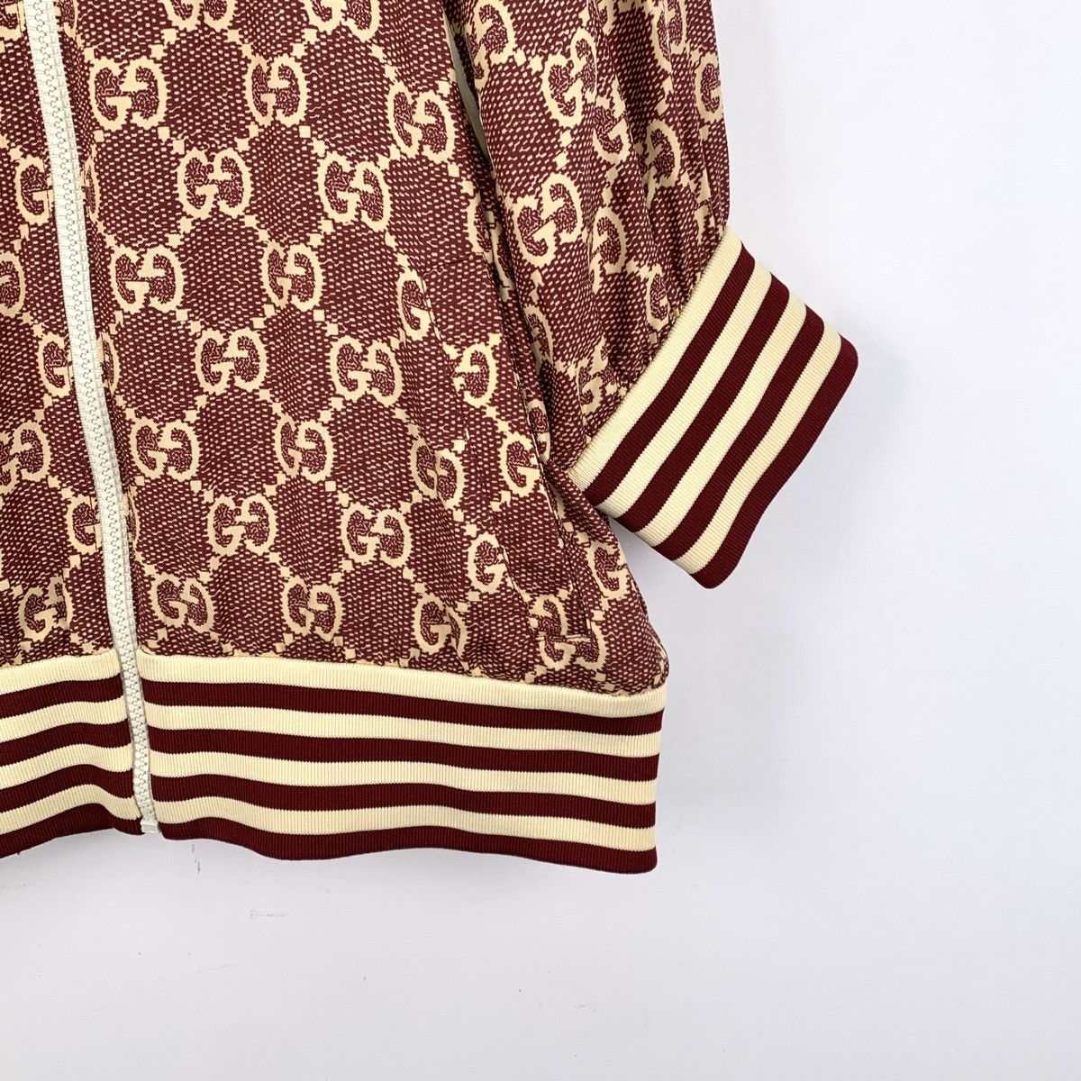 Gucci Gucci striped logo full-printed mulberry silk jacket Size M / US 6-8 / IT 42-44 - 4 Thumbnail