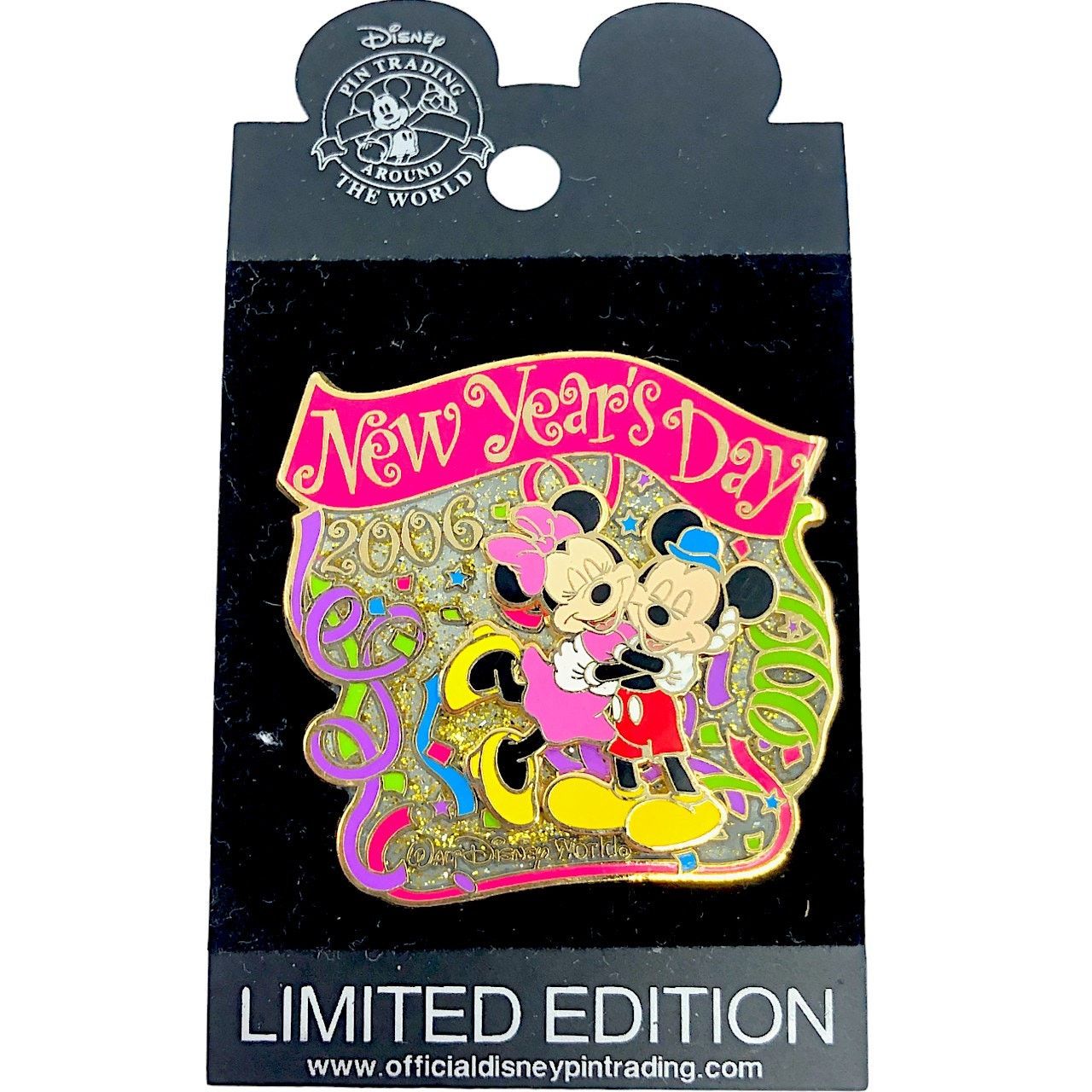 Disney Disney New Years Day 2006 Minnie & Mickey Glitter Pin 7,500 Size ONE SIZE - 1 Thumbnail