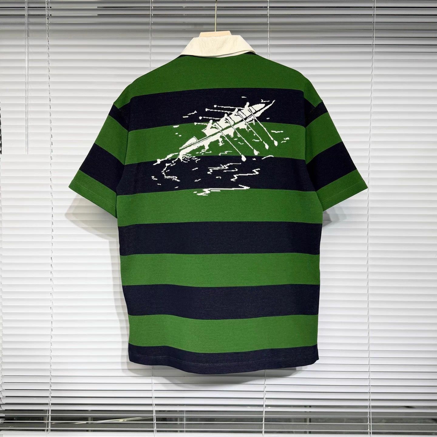 Louis Vuitton LV 26 New Striped Embroidered Pique Blue-Green L Polo Shirt Size L / US 10 / IT 46 - 2 Thumbnail