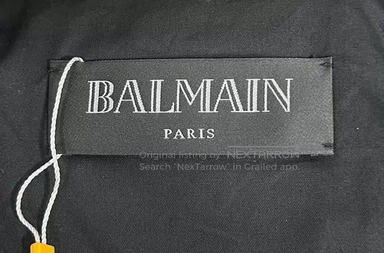 Balmain Silvery Bomber Jacket with Navy Accents. Size US L / EU 52-54 / 3 - 7 Thumbnail