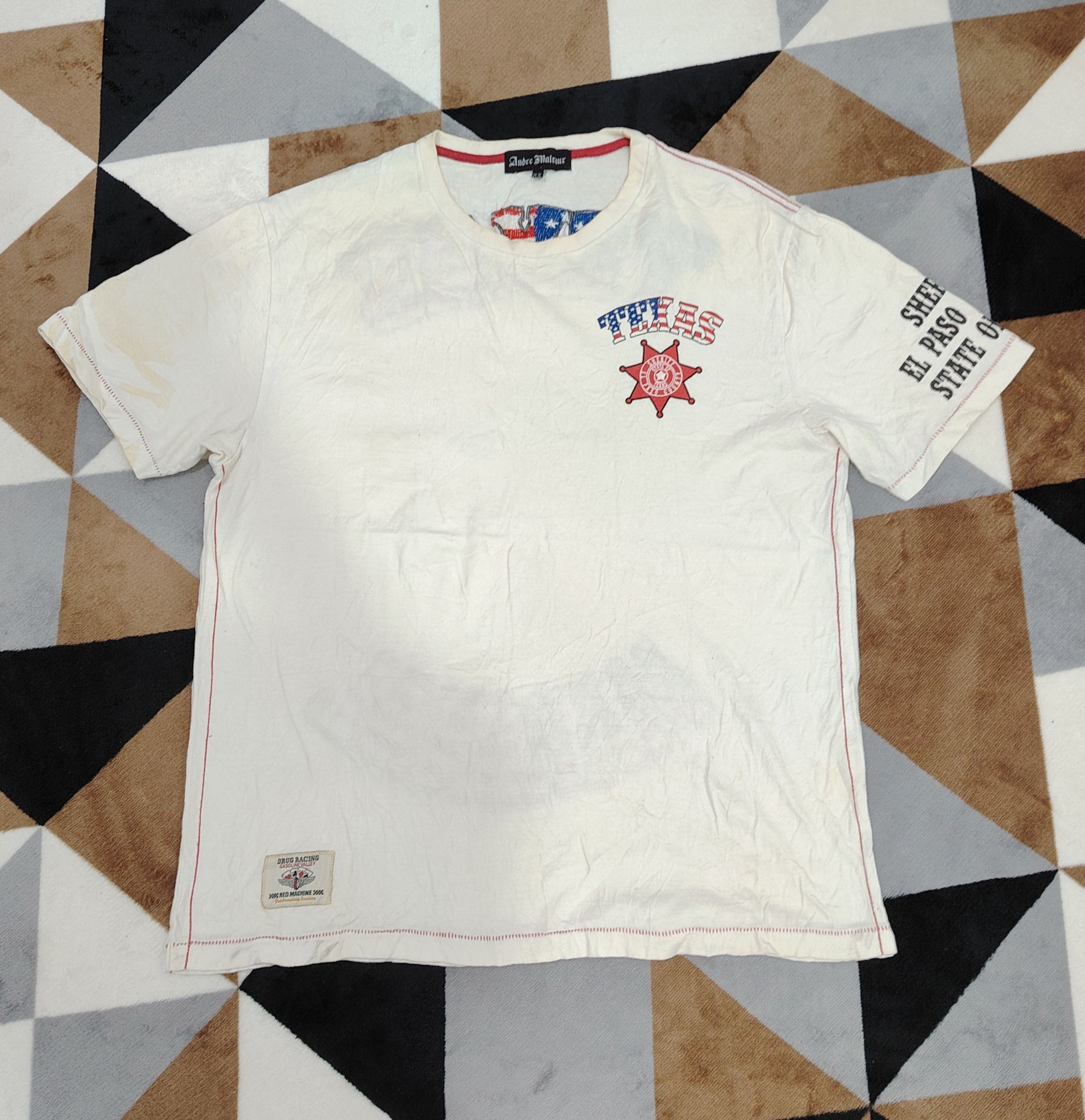 Designer × Japanese Brand Vintage Adre Malraur Texas Marshal T Shirt Size US XL / EU 56 / 4 - 2 Thumbnail