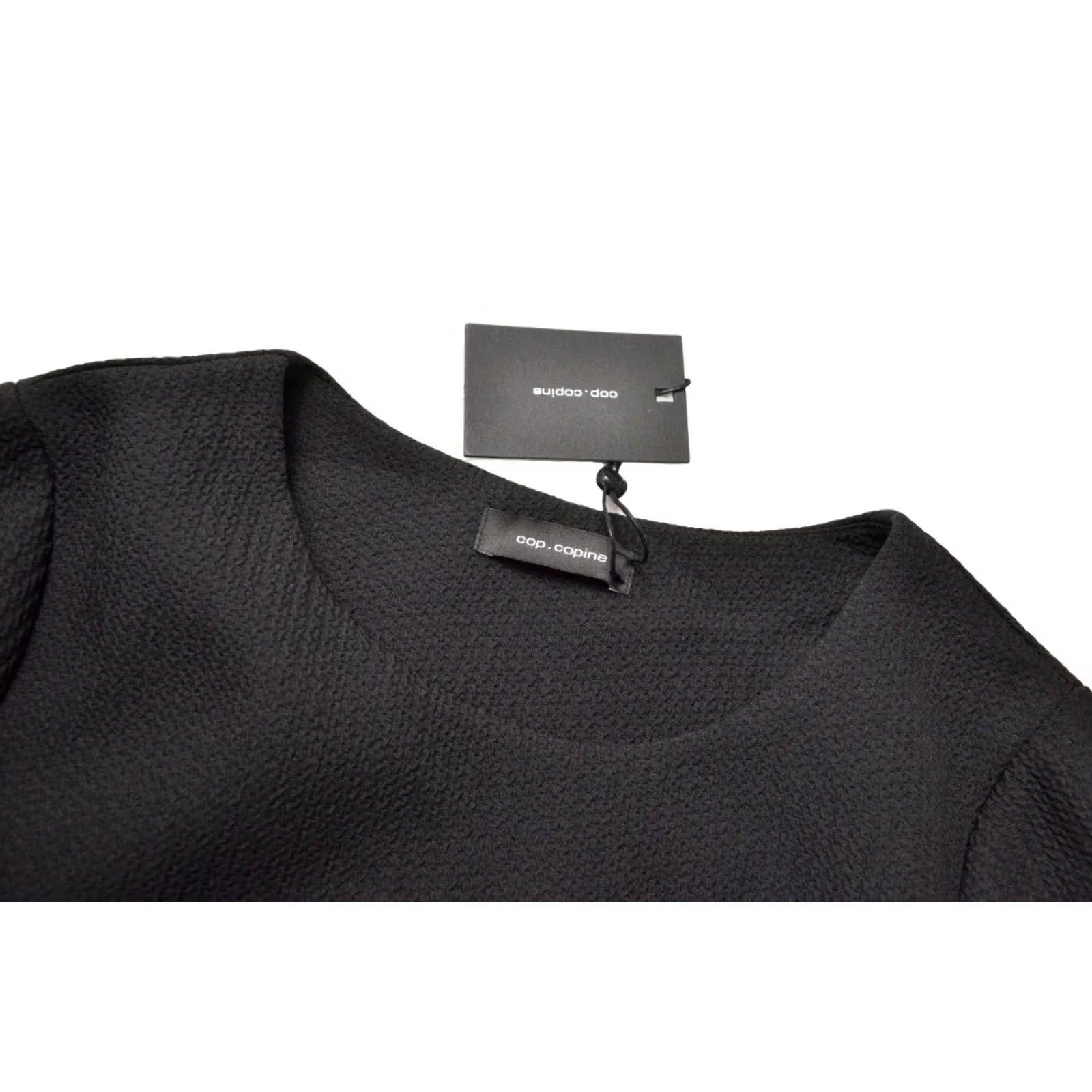 Cop Copine Cop Copine Tou Women's Blouse L Long Sleeve Round Collar Textured Black Size L / US 10 / IT 46 - 4 Thumbnail