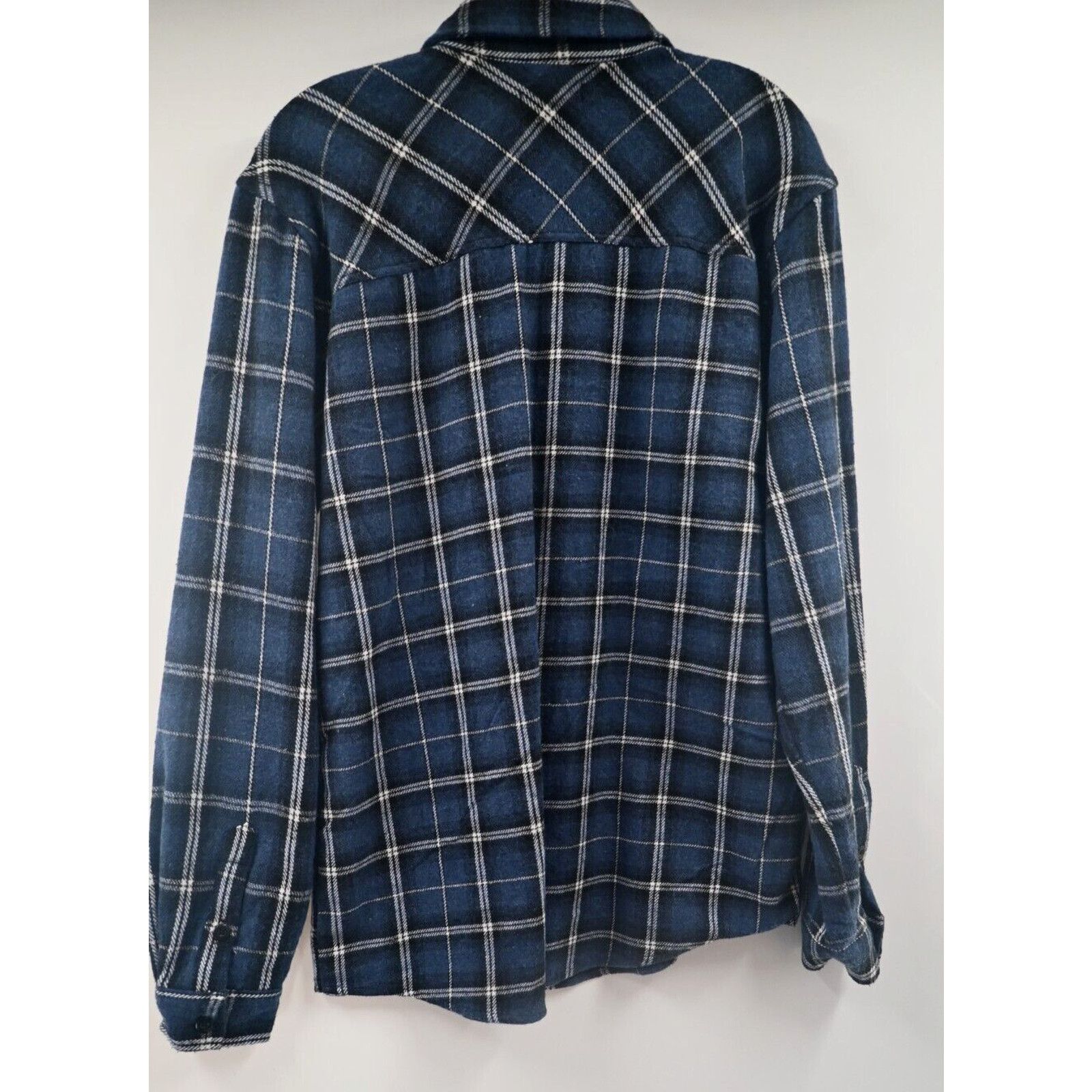 Boohoo BooHooMAN Norm Plaid Flannel Navy Blue Shirt Med Gorp Dadcor Size US M / EU 48-50 / 2 - 5 Thumbnail