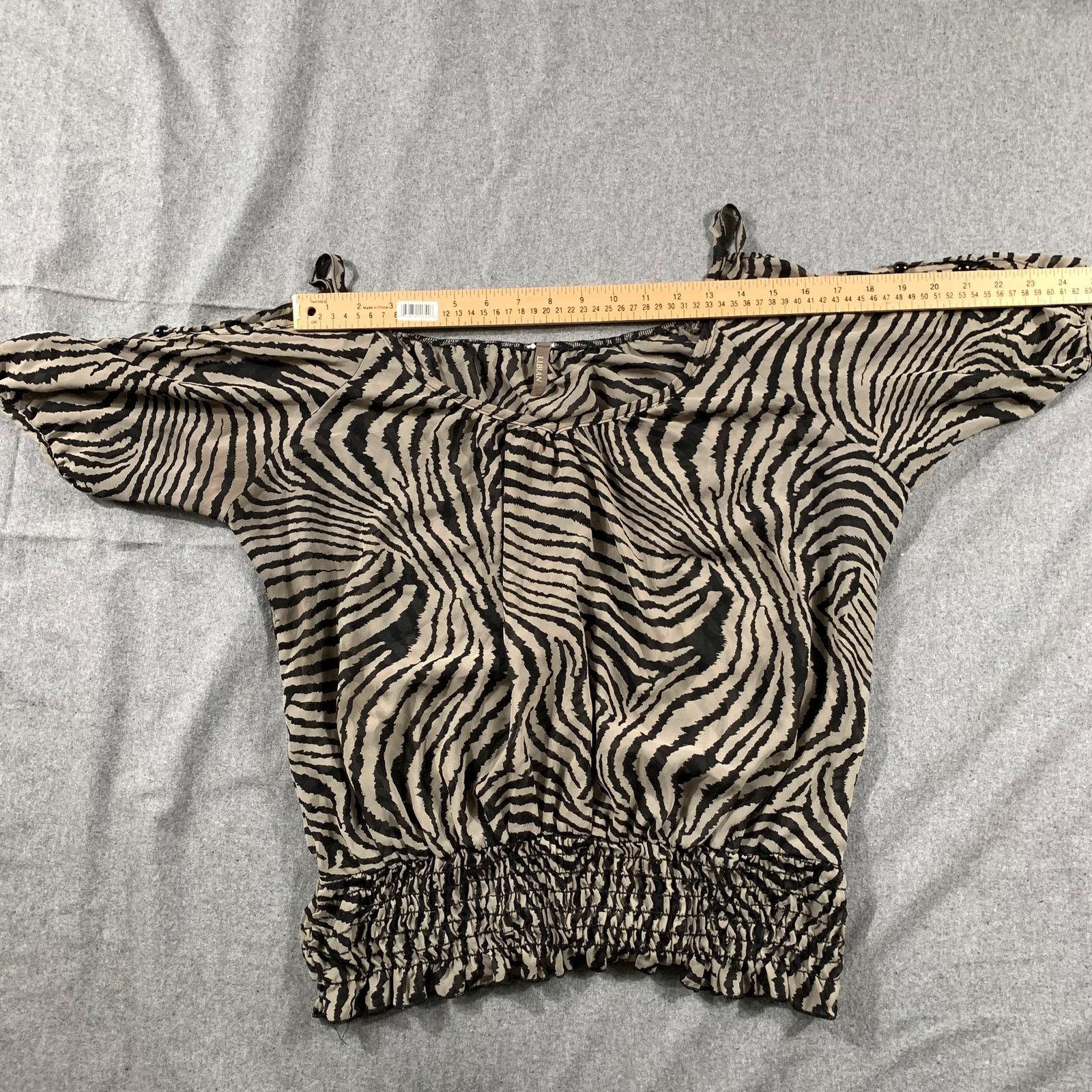 Other LIBIAN Zebra Stripe Tops Blouse Women Small Short Sleeve Size S / US 4 / IT 40 - 5 Thumbnail