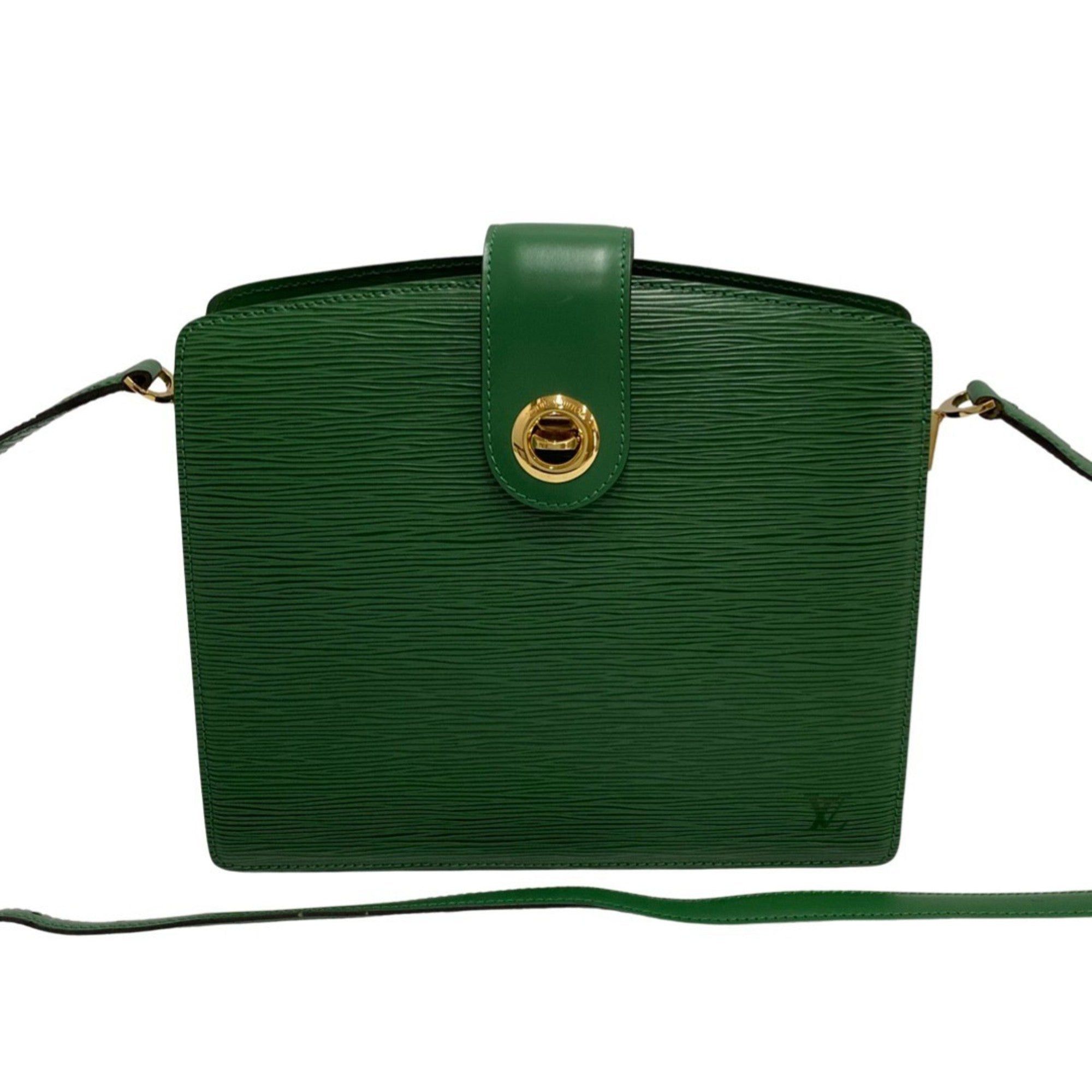 image of Louis Vuitton Vintage Capuchin Epi Leather Genuine Mini Shoulder Bag Pochette Green, Women's