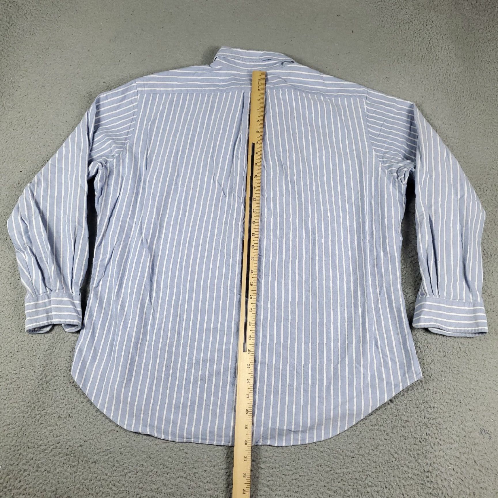 Ralph Lauren Ralph Lauren Dress Shirt Mens Size 17 Blue Striped Button Down Long Sleeve Classic Size 46R - 6 Thumbnail