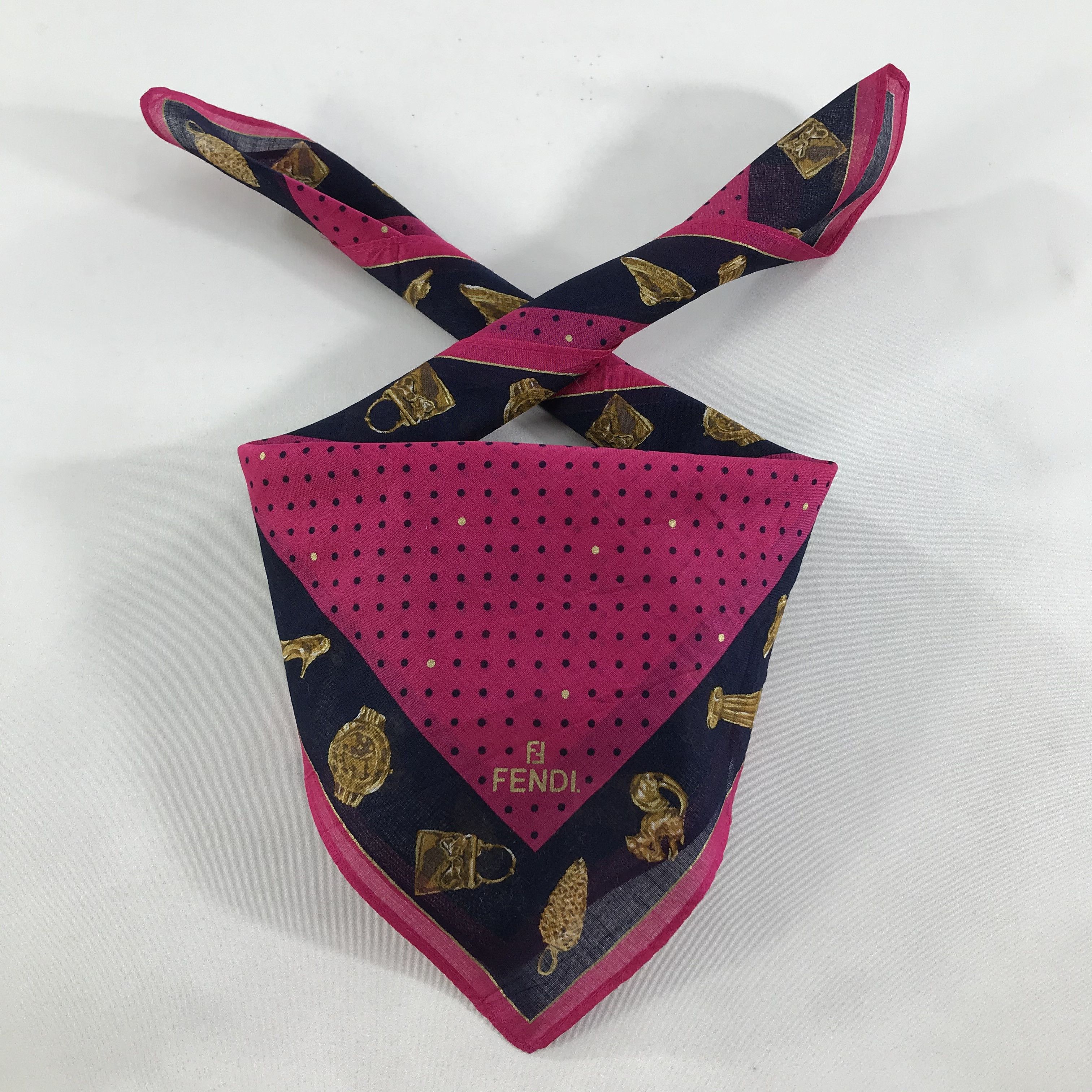 Vintage Vintage Fendi Bandana / Handkerchief / Neckerchief - S1601 Size ONE SIZE - 3 Thumbnail