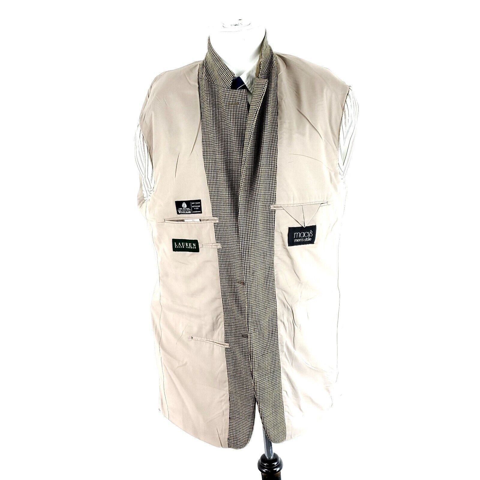 Lauren Ralph Lauren Lauren Ralph Lauren Wool 2 Button Sport Coat 42L Tan Multico Size 42L - 9 Thumbnail