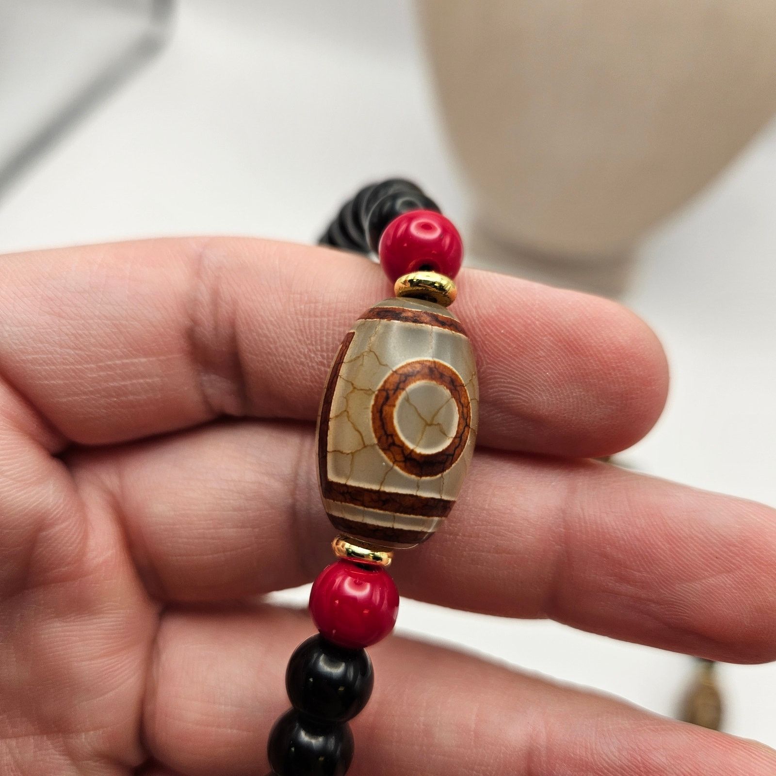 Other TIBETAN DZI BEAD NECKLACE BRACELET NECKLACE BLACK ONYX TURQ. Size ONE SIZE - 5 Thumbnail