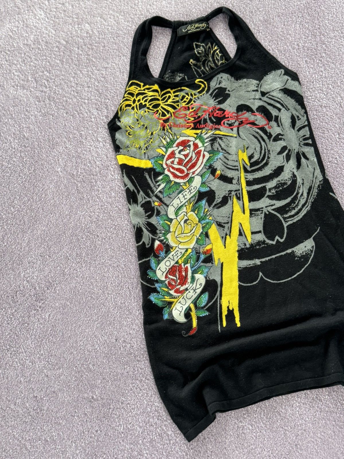 Ed Hardy Ed Hardy Y2K Wool Glamour Print Mini Dress With Rhinestones Size M / US 6-8 / IT 42-44 - 5 Thumbnail
