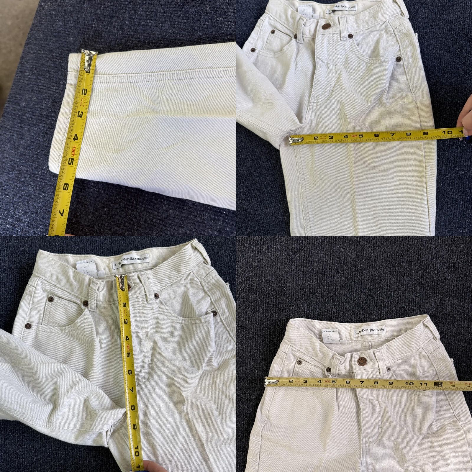 Vintage VINTAGE Calvin Klein Sport Womens 2 White High Rise Petite Mom Jeans Size 26" / US 2 / IT 38 - 9 Thumbnail