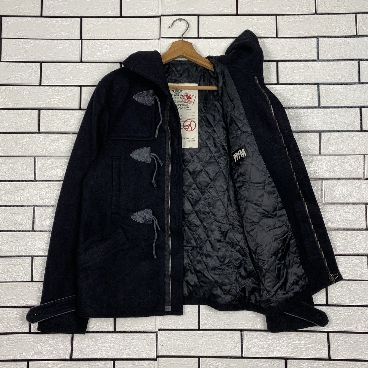 PPFM 📌Biker Wool Duffle Jacket PPFM Bondage Issey Miyake Size US L / EU 52-54 / 3 - 12 Thumbnail
