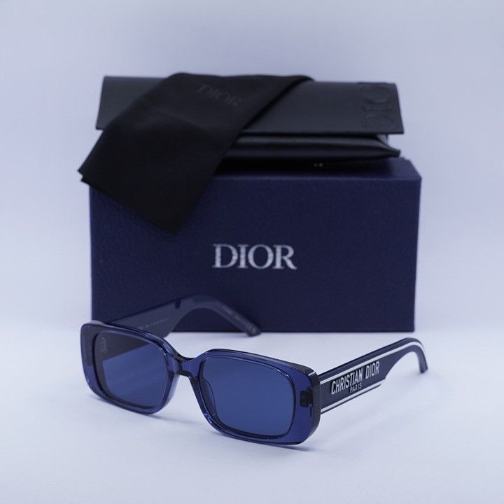 Dior Dior WILDIOR S2U 30B0 Sunglasses Translucent Blue Rectangle Size ONE SIZE - 11 Thumbnail