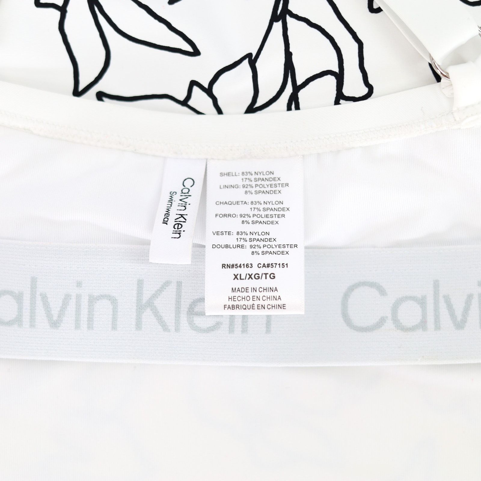 Calvin Klein Calvin Klein Women White Cross-Back Swim Tankini Top Size XL Size ONE SIZE - 7 Thumbnail
