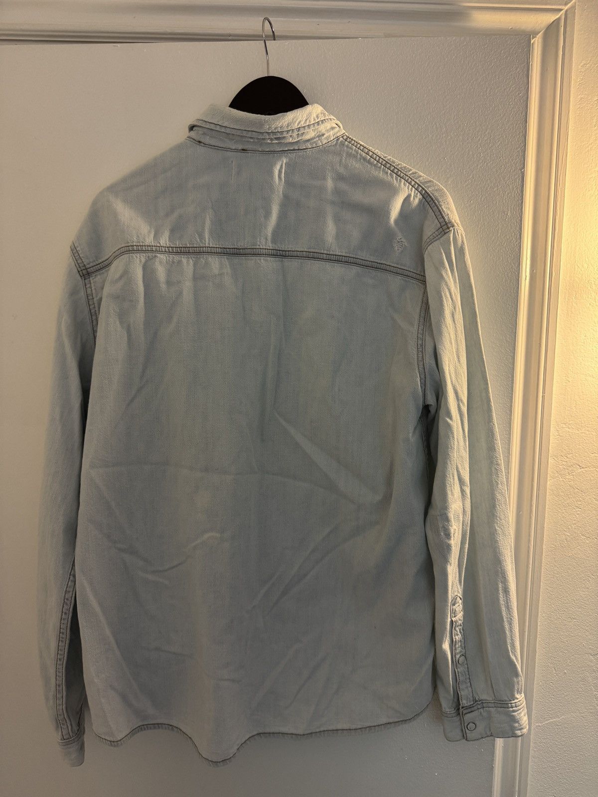 The Kooples The Kooples Denim Light Blue Distressed Shirt Size US L / EU 52-54 / 3 - 3 Thumbnail