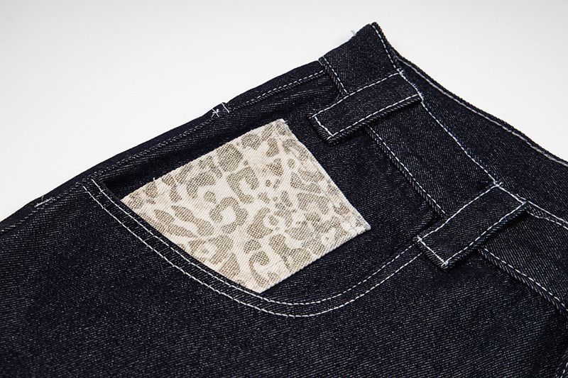 Jean American Retro Leopard-Print Pocket Wide-Leg Jeans Size US 32 / EU 48 - 3 Thumbnail