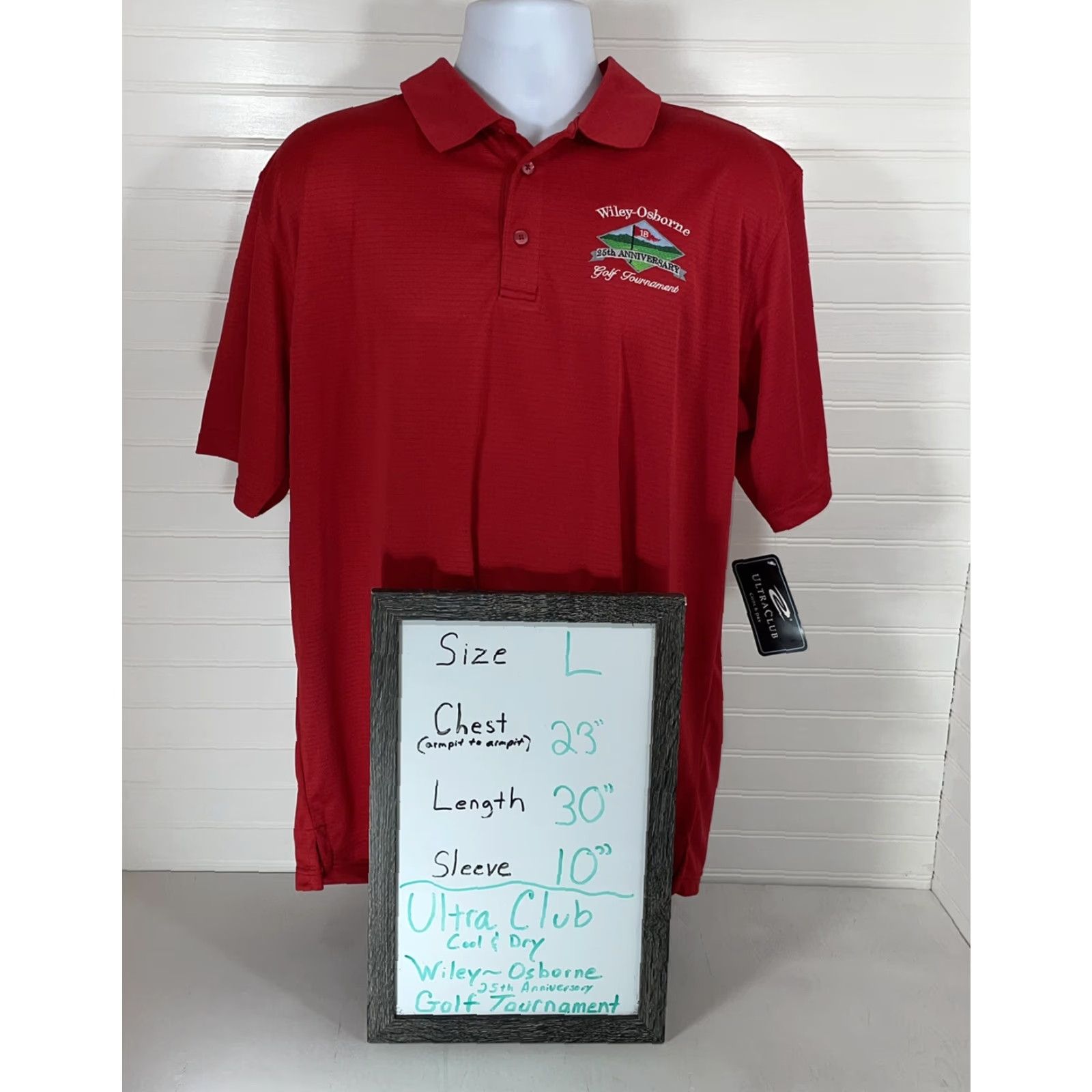 Vintage ULTRA CLUB RED POLO SHIRT NWT SIZE Large Polo Men Golf 25th Anniversary Logo Short Sleeve Casual Size US L / EU 52-54 / 3 - 6 Thumbnail