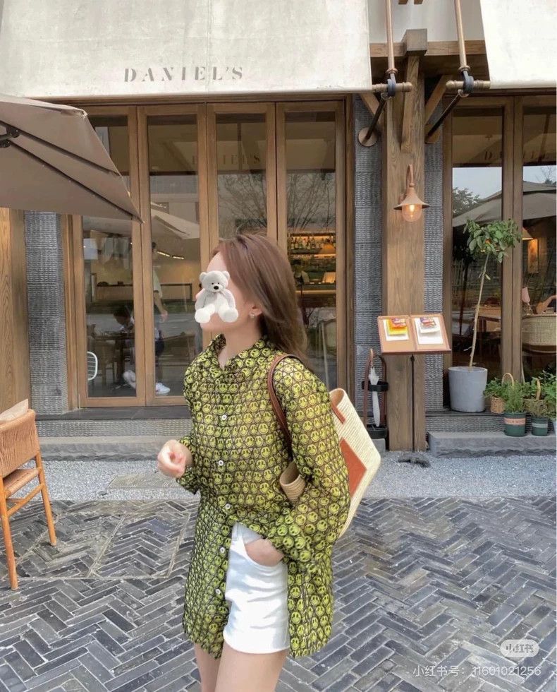 Loewe LOEWE size40 Yellow and green openwork smiling shirt jacket Size US XXS / EU 40 - 4 Thumbnail
