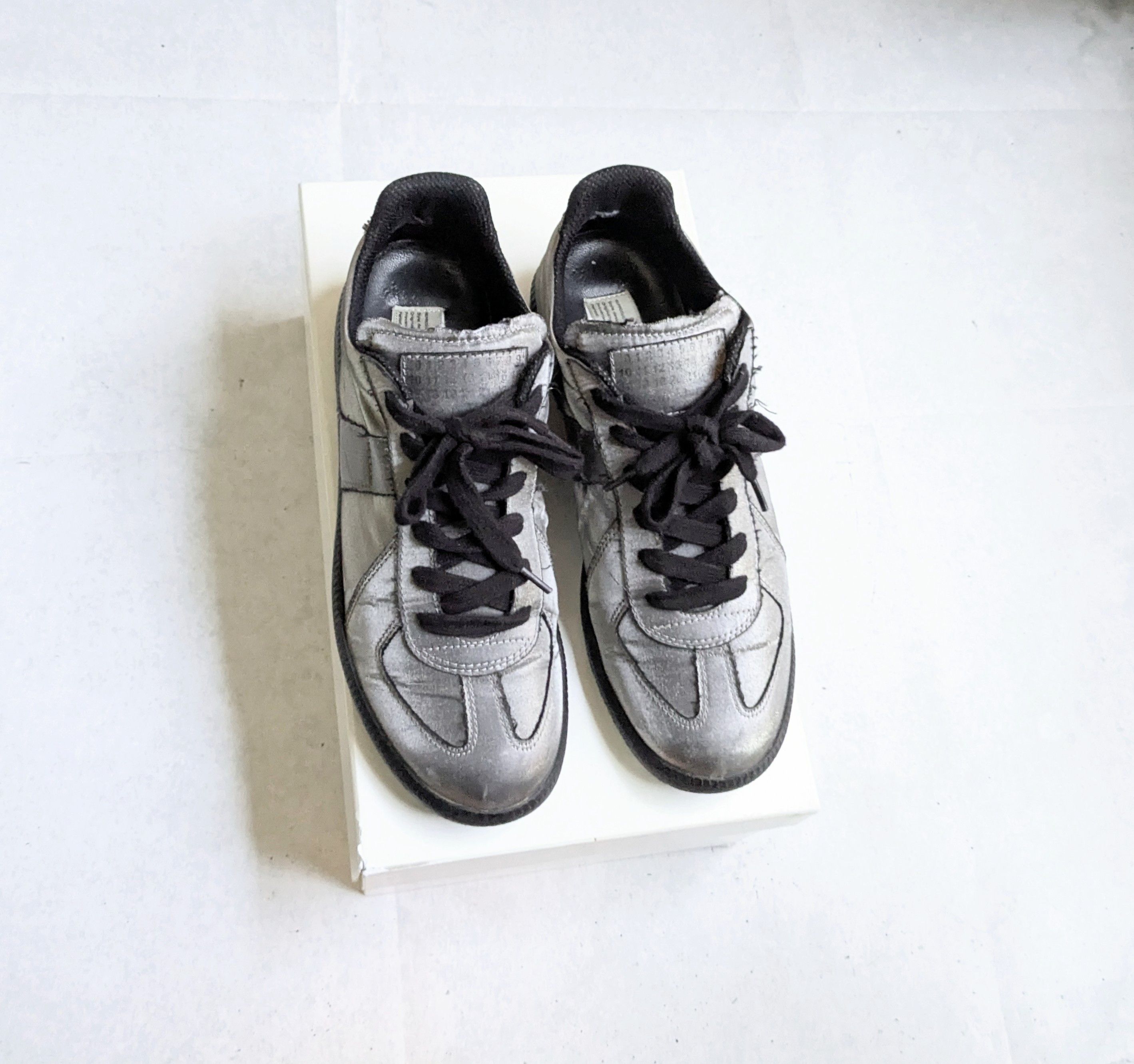 Maison Margiela Silver Maison Marigela Replica GAT Silver Black Satin 8.5 Size US 8.5 / EU 41-42 - 1 Thumbnail