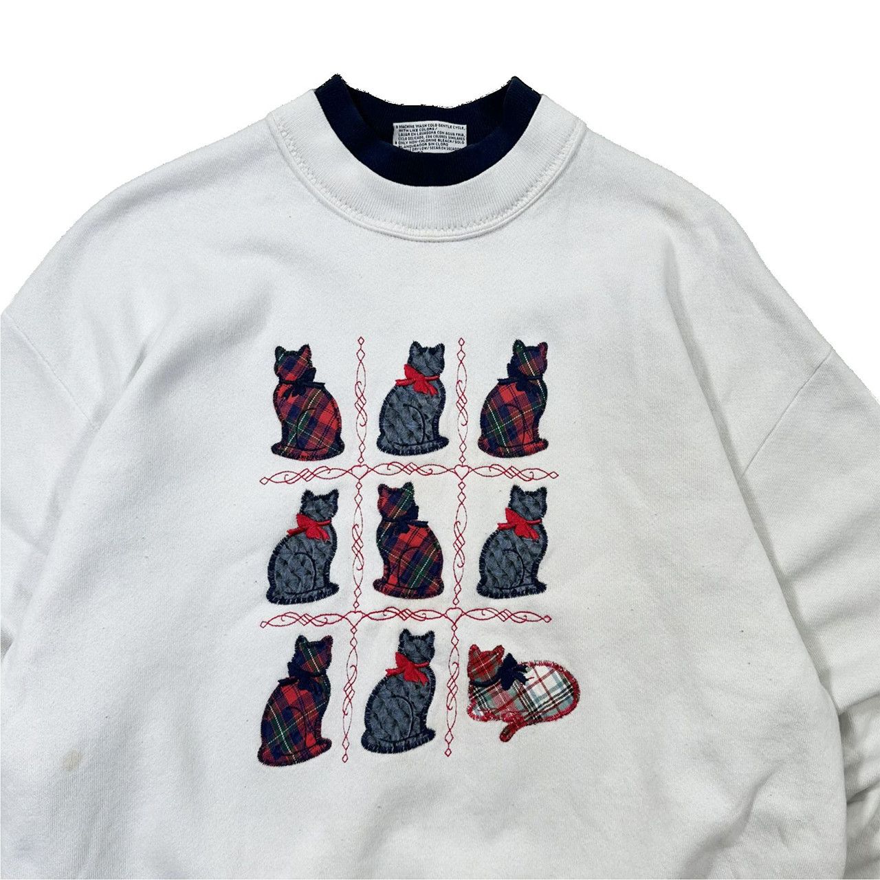 Vintage Vintage 90s Plaid Cats Grandma Sweater Size US L / EU 52-54 / 3 - 2 Thumbnail