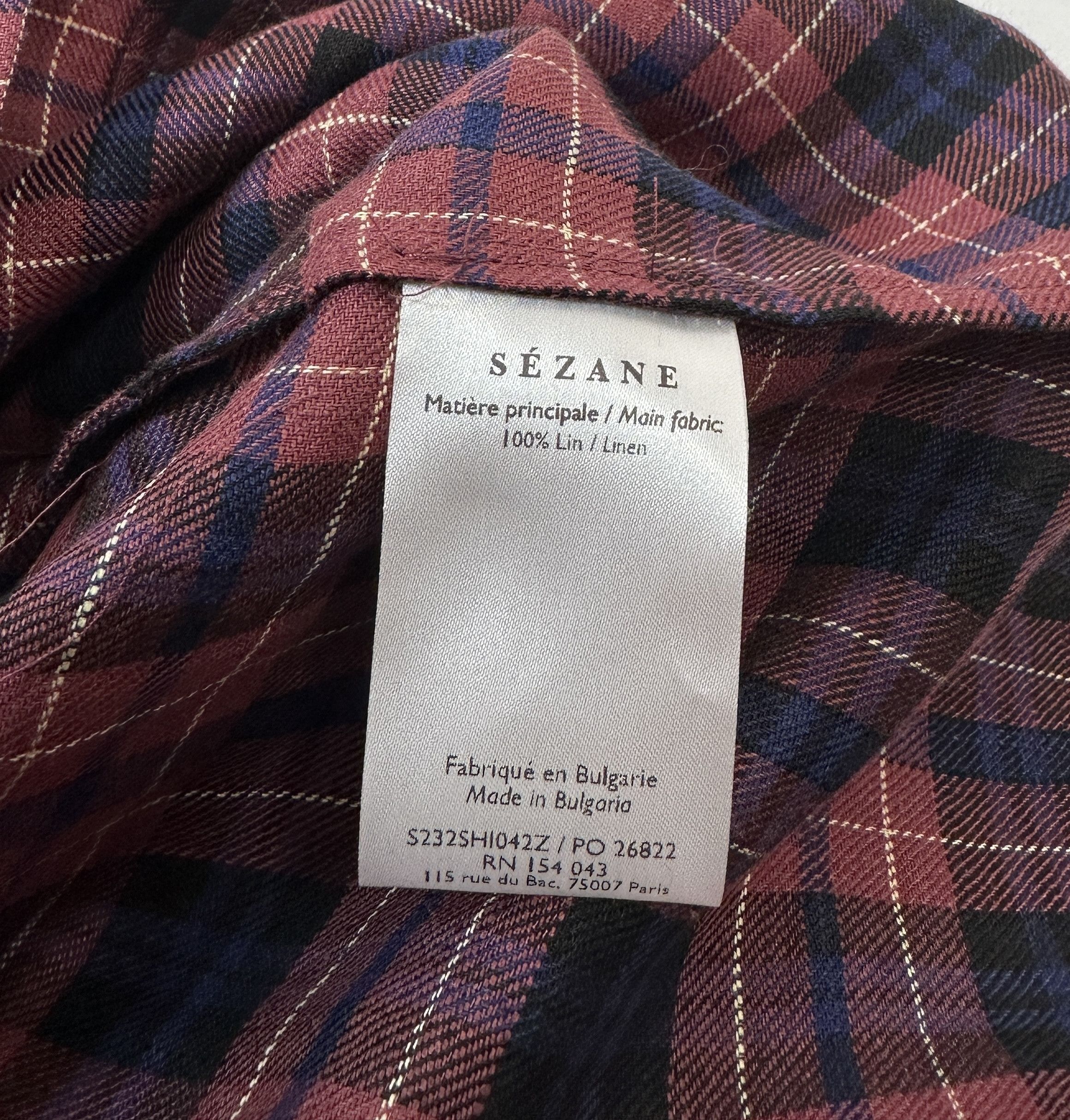 Sezane Lealys Shirt In Check Plaid Size M / US 6-8 / IT 42-44 - 7 Thumbnail