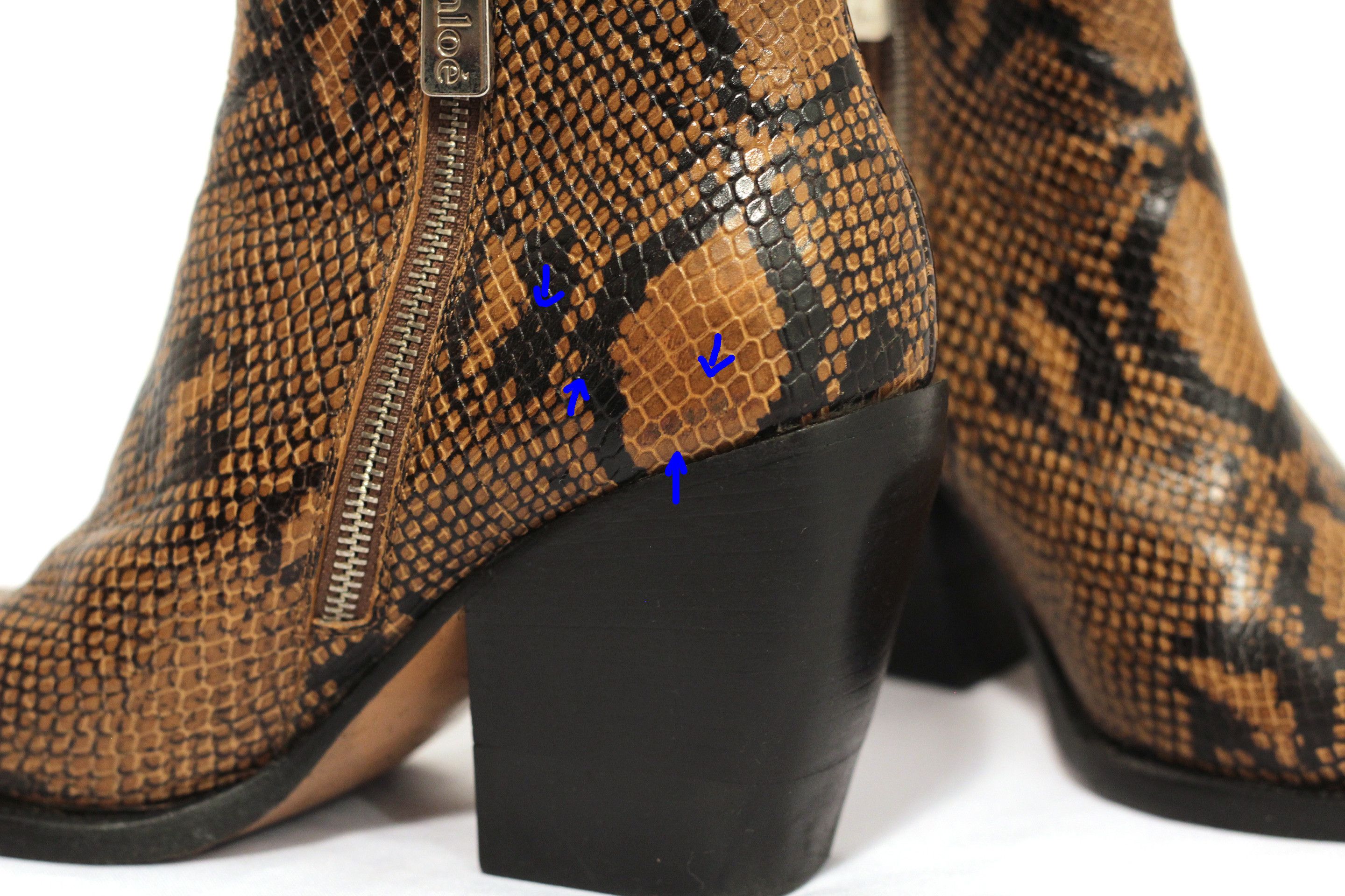 Chloe Chloé Rylee leather cowboy boots brownblack snakeskin EU39.5 Size US 8.5 / IT 38.5 - 8 Thumbnail