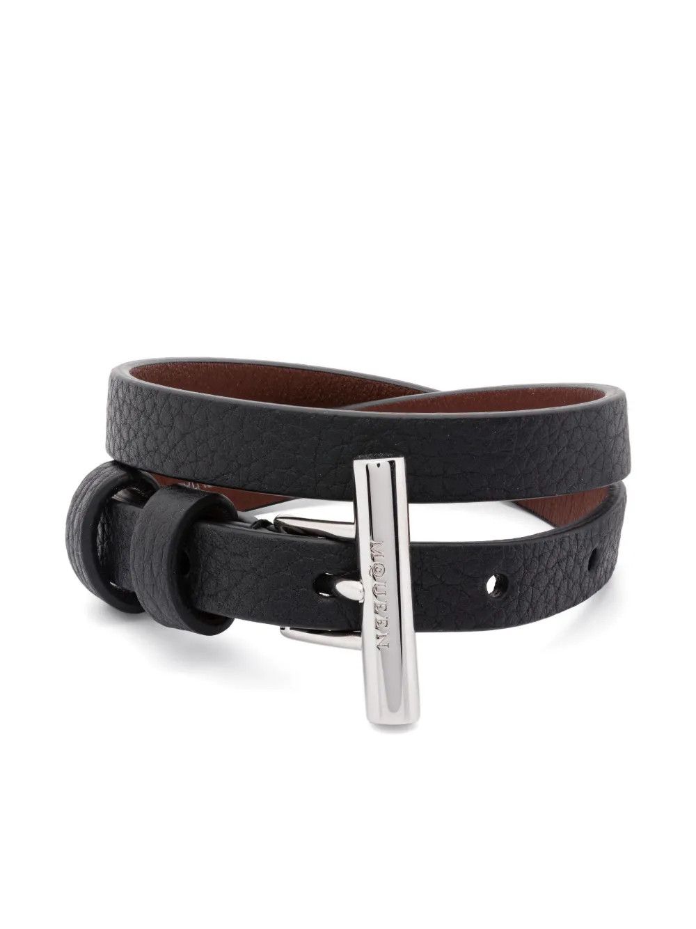 Alexander McQueen ALEXANDER MCQUEEN black T-bar double wrap leather bracelet Size ONE SIZE - 1 Thumbnail
