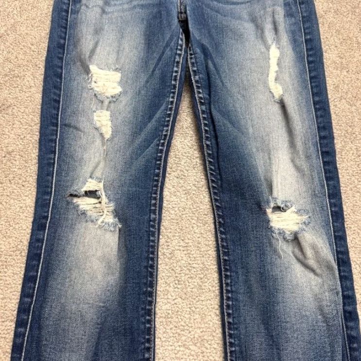 7 For All Mankind 7 For All Mankind Jeans Denim 7 For All Mankind The Ankle Skinny Distressed Blue 28 Womens Regular Jeans Size 28" / US 6 / IT 42 - 4 Thumbnail