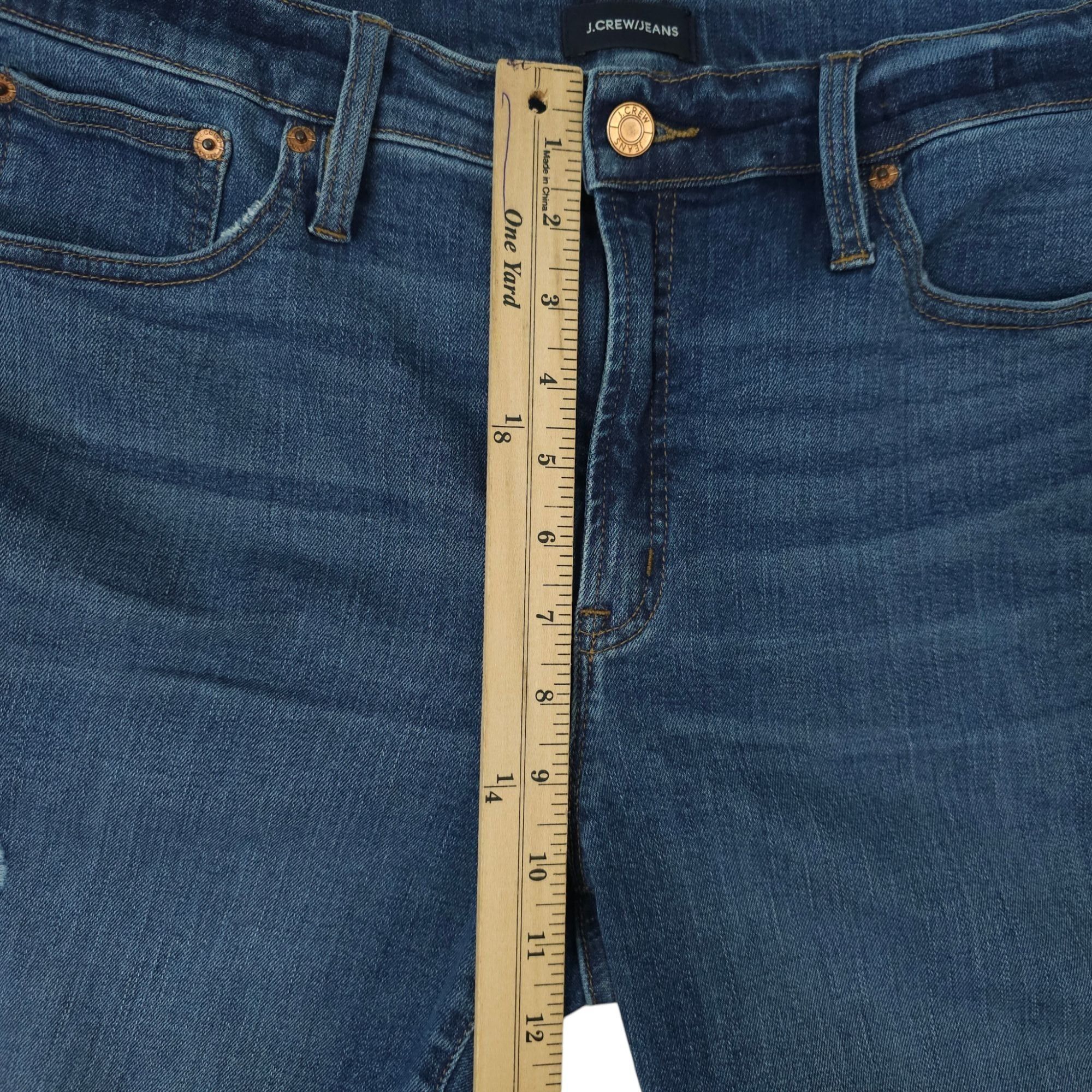 J.Crew J.Crew 9" High Rise Toothpick Jeans Womens 31 Medium Wash Ra Size 33" - 4 Thumbnail