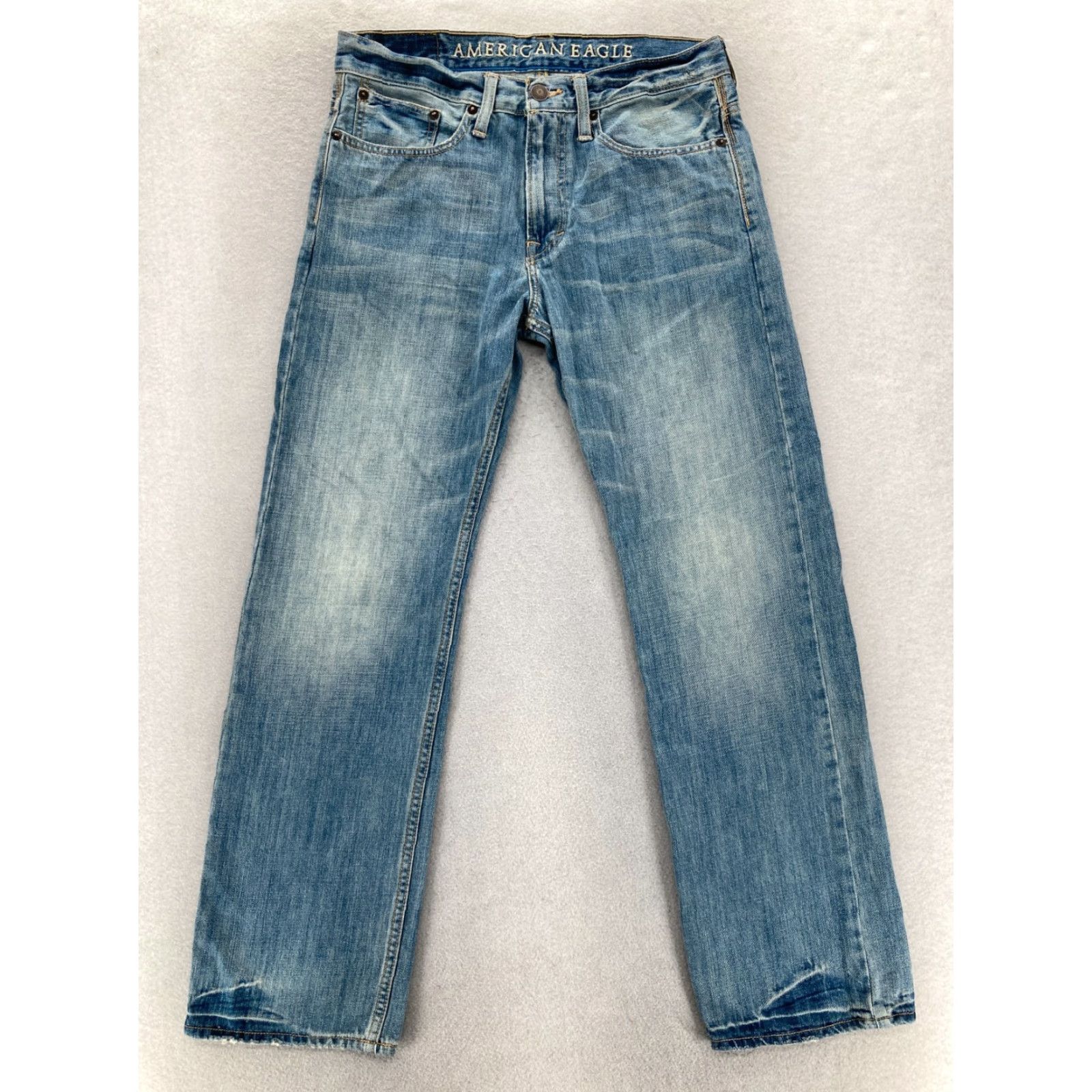 American Eagle Outfitters American Eagle Jeans Mens 31x32 Relaxed Straight Denim Blue 5-Pocket Grunge Rock Southwestern Style Jeans Mens Size US 31 - 2 Thumbnail