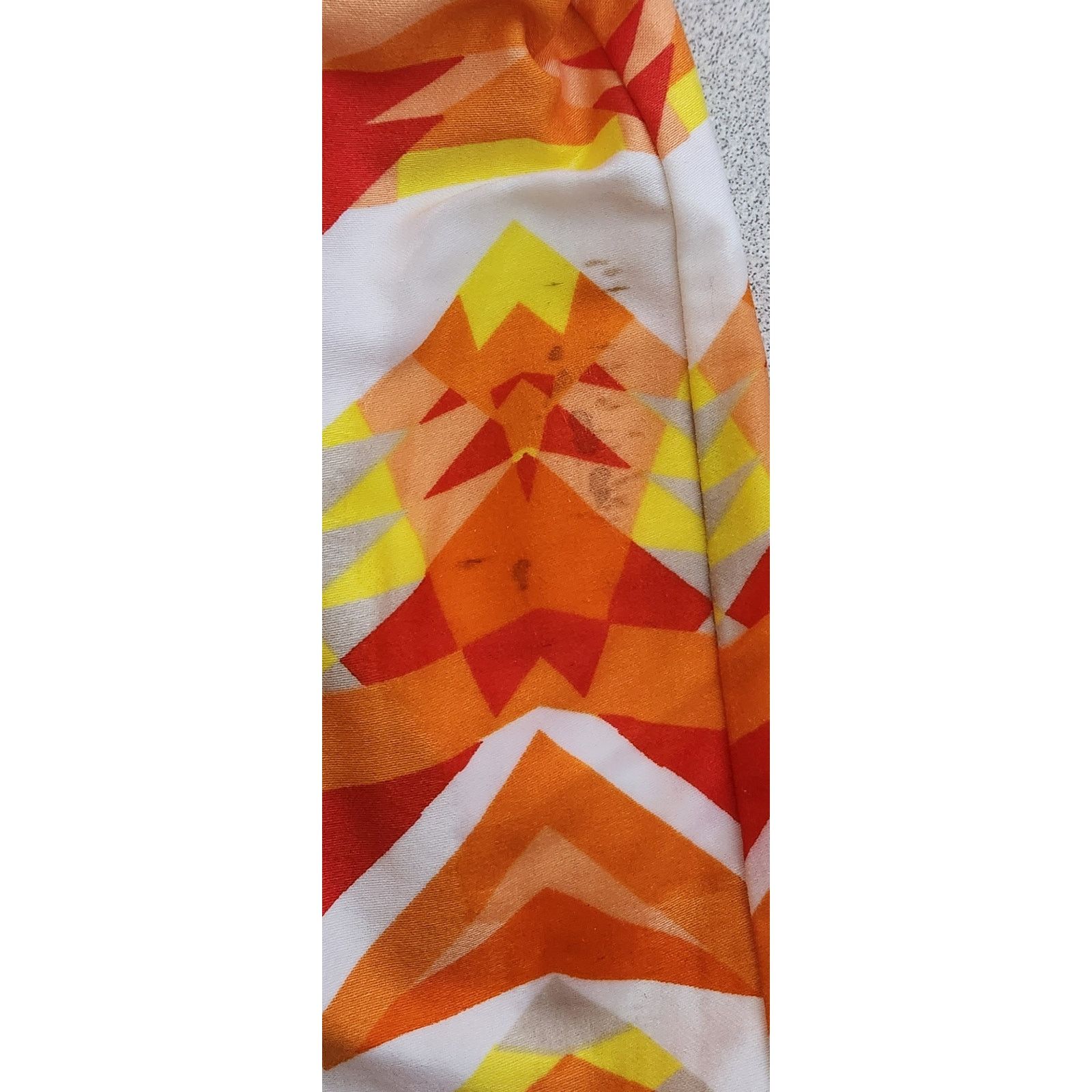 Other Sandra Darren Orange White Yellow Fit N Flare Midi Dress 10 Size L / US 10 / IT 46 - 6 Thumbnail