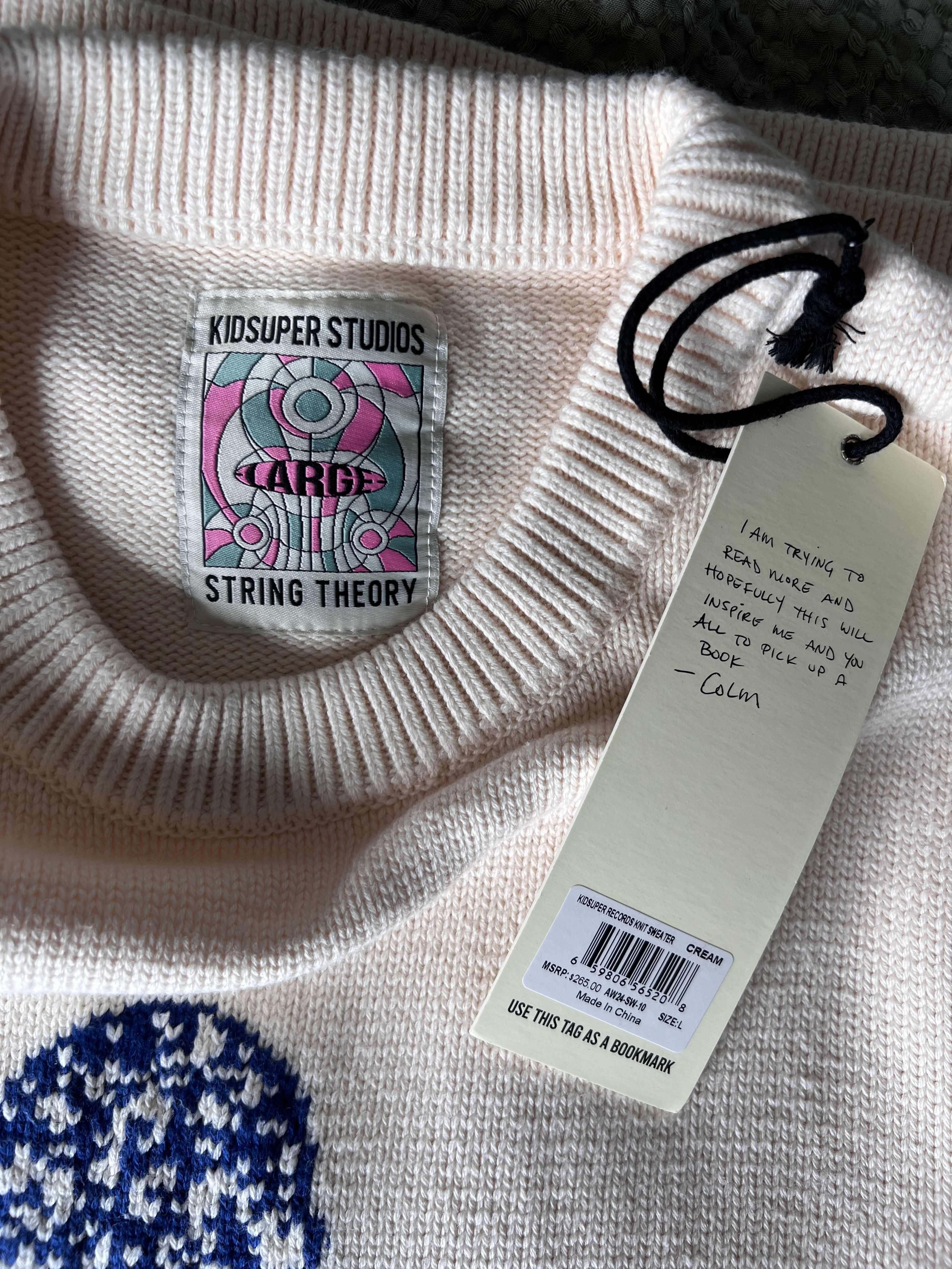 KidSuper Kidsuper Records Knit Sweater in Cream Size US L / EU 52-54 / 3 - 7 Thumbnail