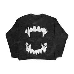 VIBE Vintage Vampire Teeth Sweater Y2k Size US M / EU 48-50 / 2 - 3 Thumbnail