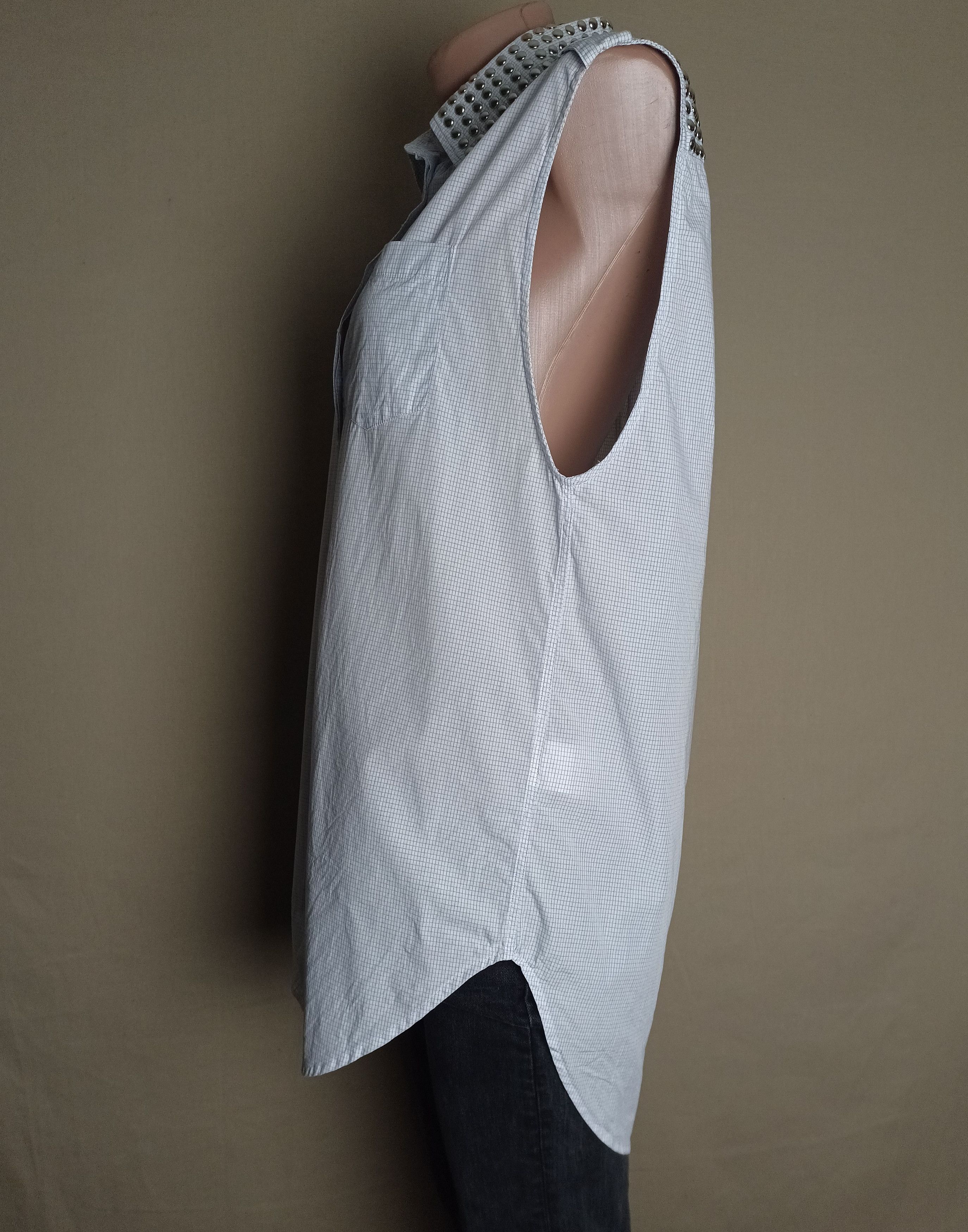 Pierre Balmain PIERRE BALMAIN Sleeveless Cotton Metal Studded Shirt IT 40 Size S / US 4 / IT 40 - 3 Thumbnail
