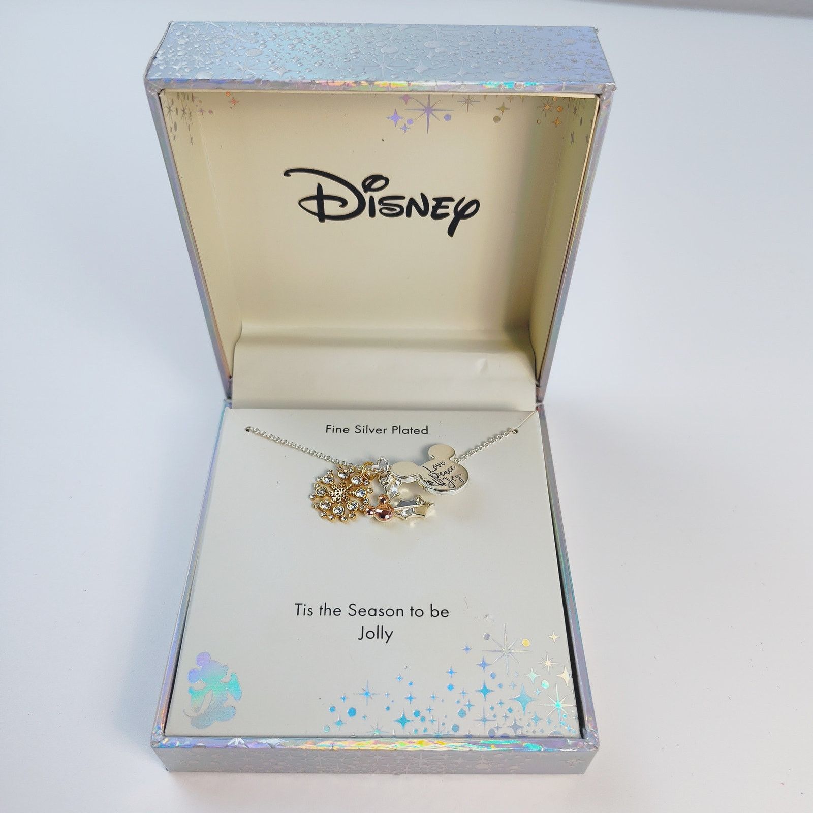Disney Disney Christmas Necklace Mickey Snowflake Holly Silver NIP Size ONE SIZE - 2 Thumbnail