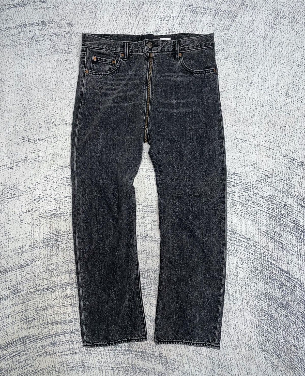 Pre-owned Vetements Ss17 Crotch Zip Denim In Washed Black