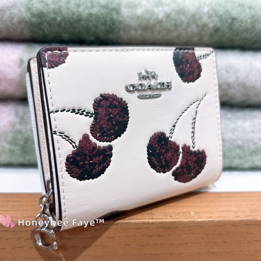 Coach Snap Wallet With Cherry Print CDF19 Size ONE SIZE - 3 Thumbnail